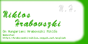miklos hrabovszki business card